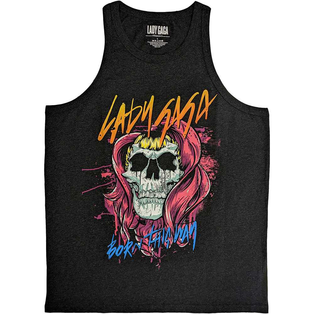 Lady Gaga - Skull Tanktop - Grijs